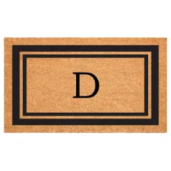 Black Border Monogram Doormat