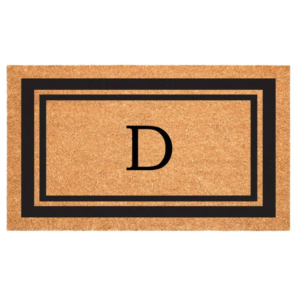Black Border Monogram Doormat