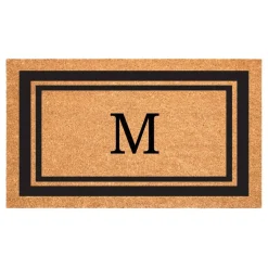 Black Border Monogram Doormat