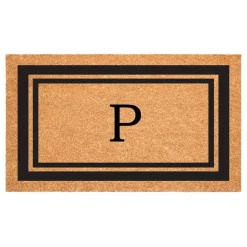 Black Border Monogram Doormat