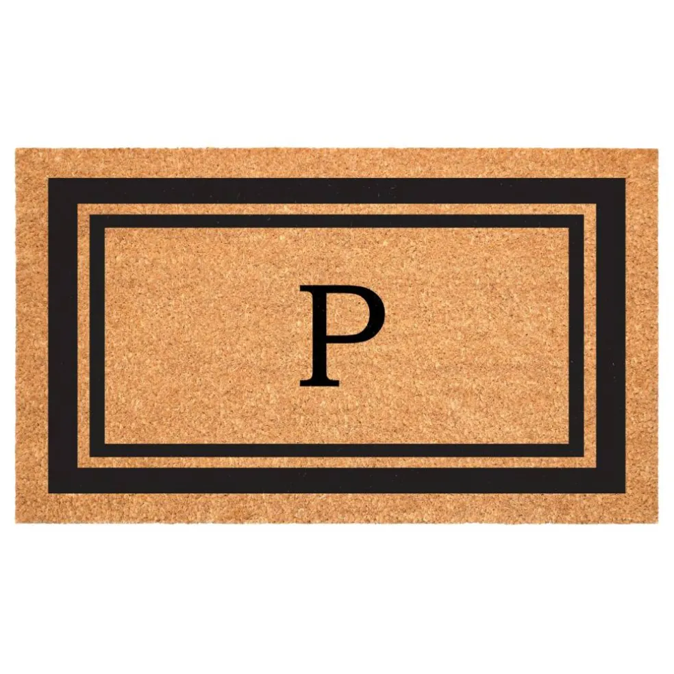Black Border Monogram Doormat