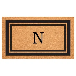Black Border Monogram Doormat