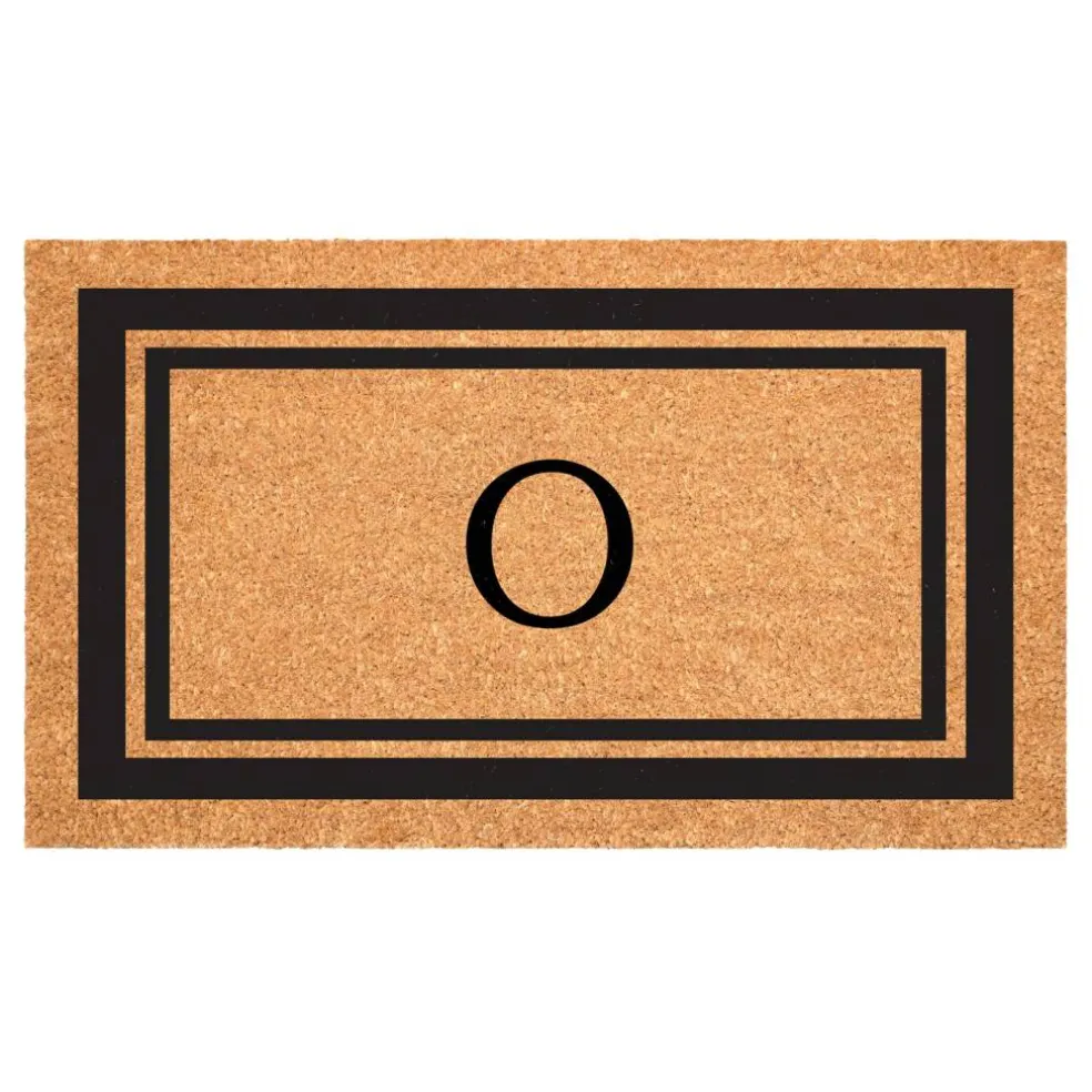 Black Border Monogram Doormat