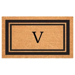 Black Border Monogram Doormat