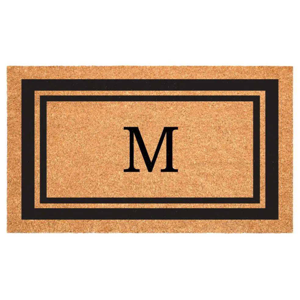 Black Border Monogram Doormat