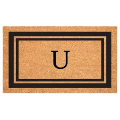 Black Border Monogram Doormat