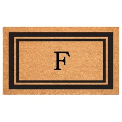 Black Border Monogram Doormat