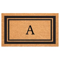 Black Border Monogram Doormat