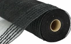 Black Border Stripe Deco Mesh 10.25 Inch x 10 Yards-RY811402
