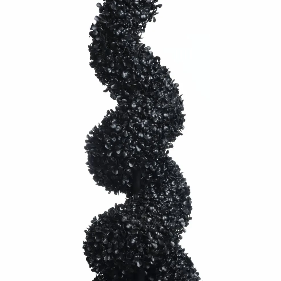 Black Boxwood Spiral UV Resistant Topiary by Ashland®