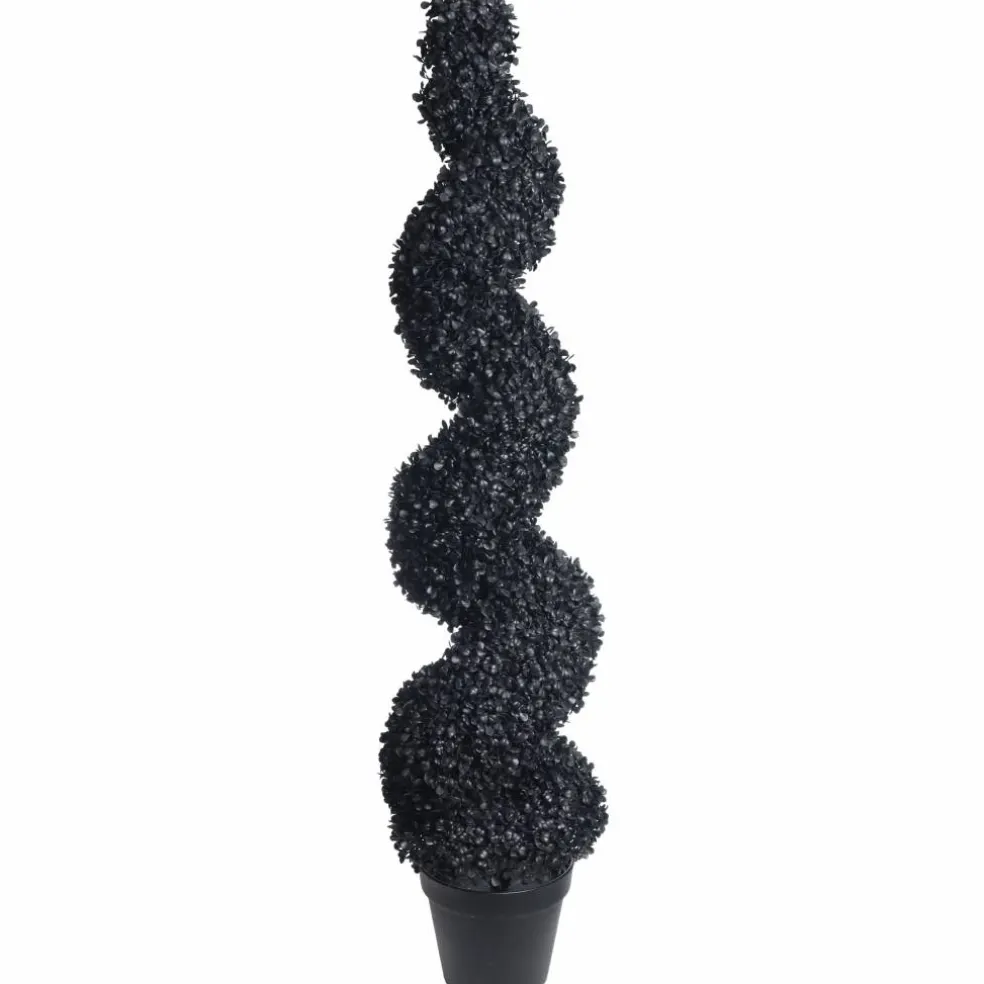 Black Boxwood Spiral UV Resistant Topiary by Ashland®