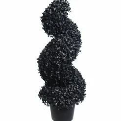 Black Boxwood Spiral UV Resistant Topiary by Ashland®