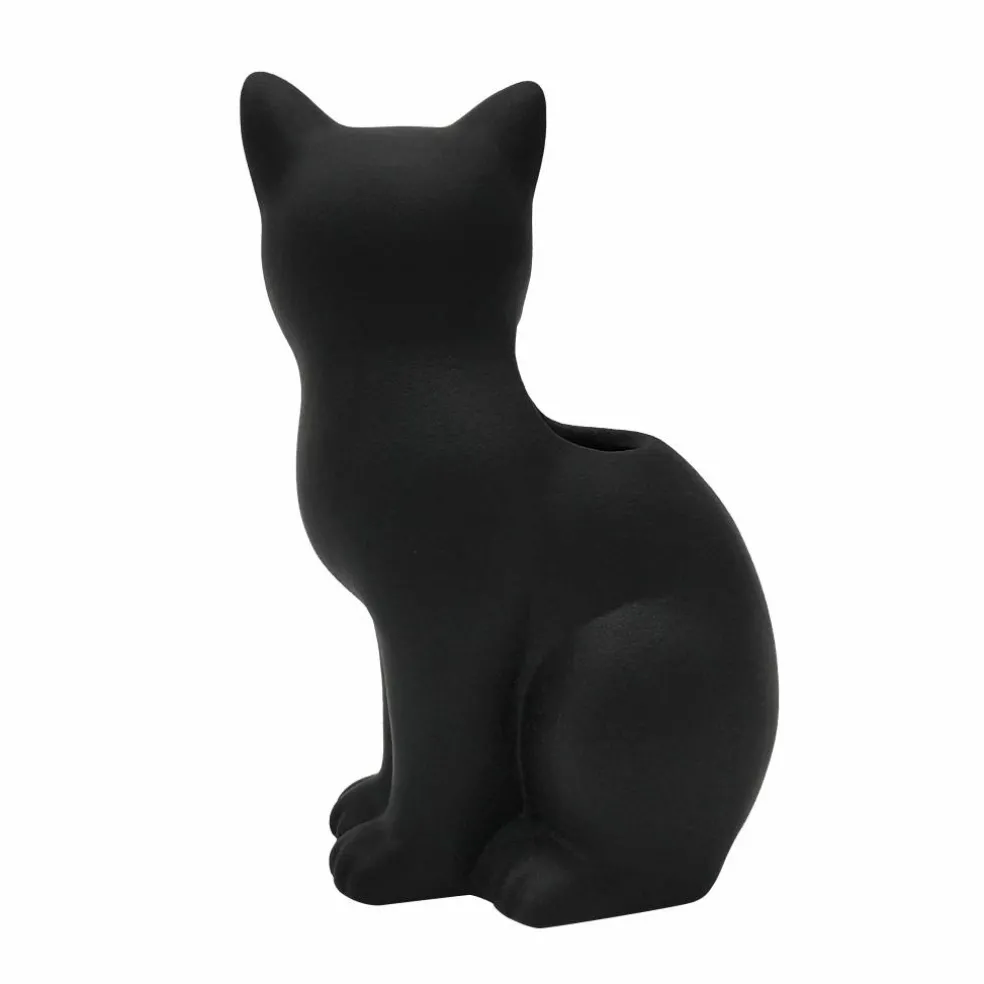 7" Black Cat Ceramic Vase by Ashland®