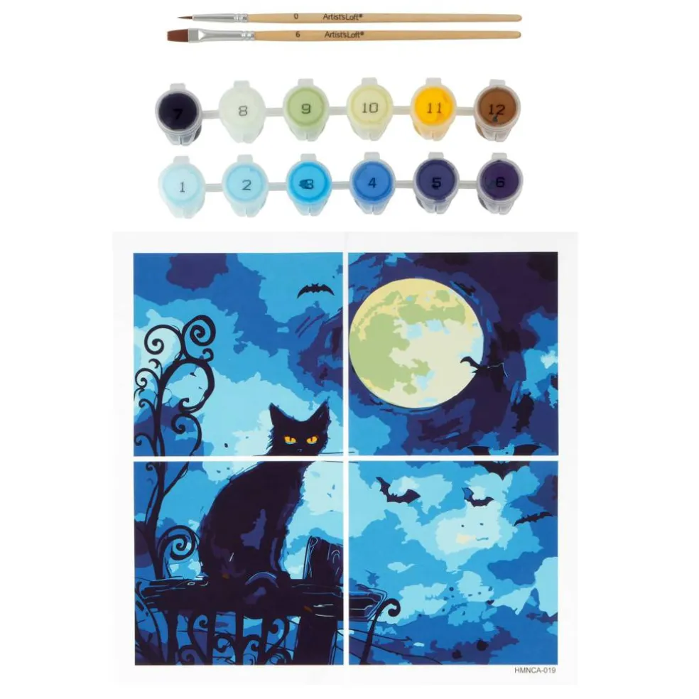 Black Cat & Moon Paint-by-Number Gallery Mini Kit by Artist's Loft®