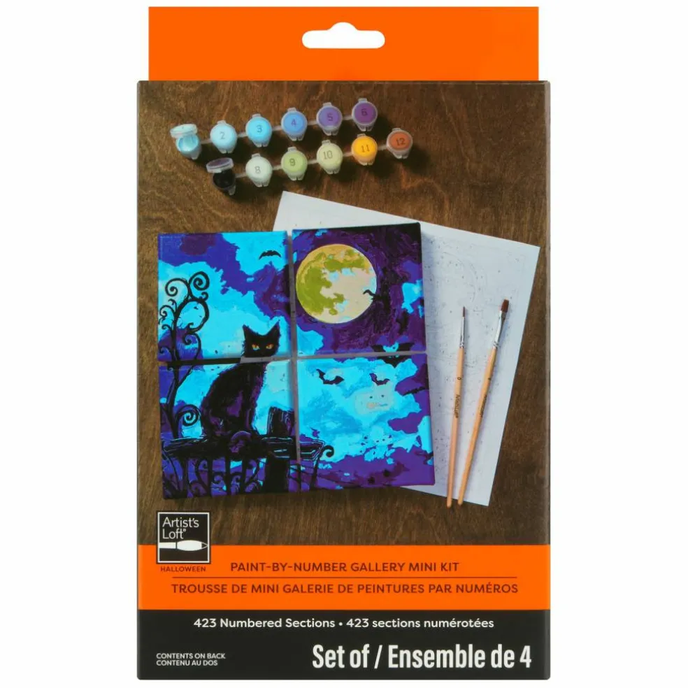 Black Cat & Moon Paint-by-Number Gallery Mini Kit by Artist's Loft®