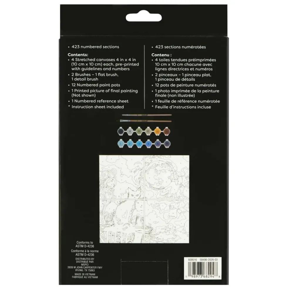 Black Cat & Moon Paint-by-Number Gallery Mini Kit by Artist's Loft®
