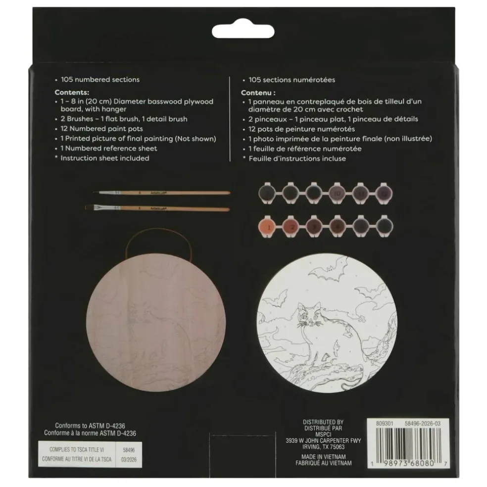 8" Black Cat Paint-by-Number Plywood Surface Kit by Artist's Loft®