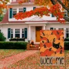 Black Cat Pumpkins Fall Garden Flag 12x18 Inch Outside