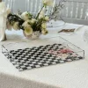 Black Chic Checkered Lucite Tray