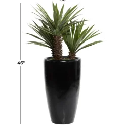 46" Black Contemporary Floral & Botanical Artificial Foliage