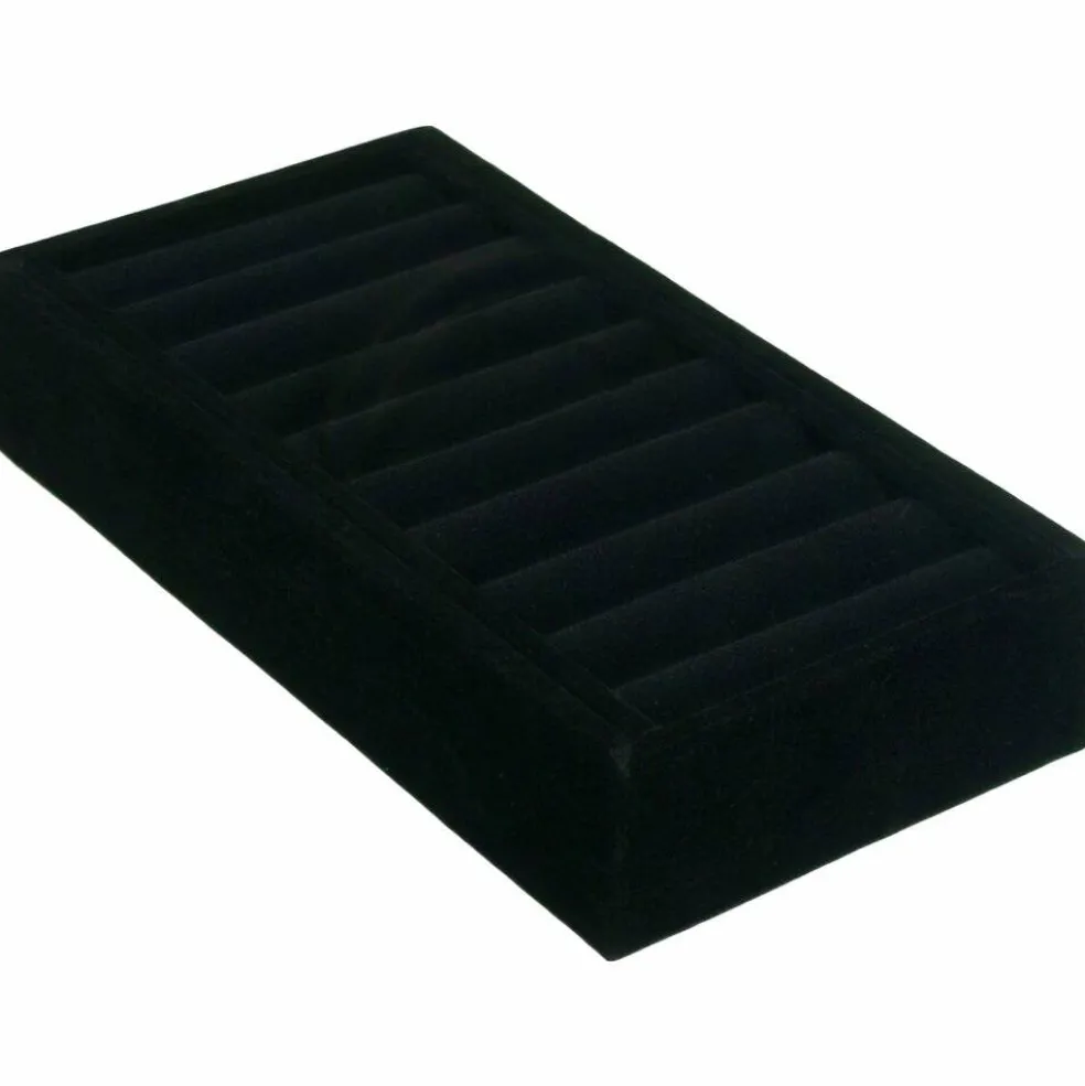 2 Black Cuff Bangle Bracelet Watch Insert Display Trays