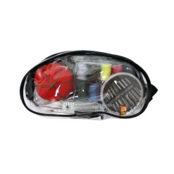 Black Deluxe Sewing Kit in Vinyl Zipper Pouch