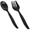 Black Disposable Plastic Serving Flatware Set (150 Pairs)