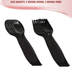 Black Disposable Plastic Serving Flatware Set (150 Pairs)
