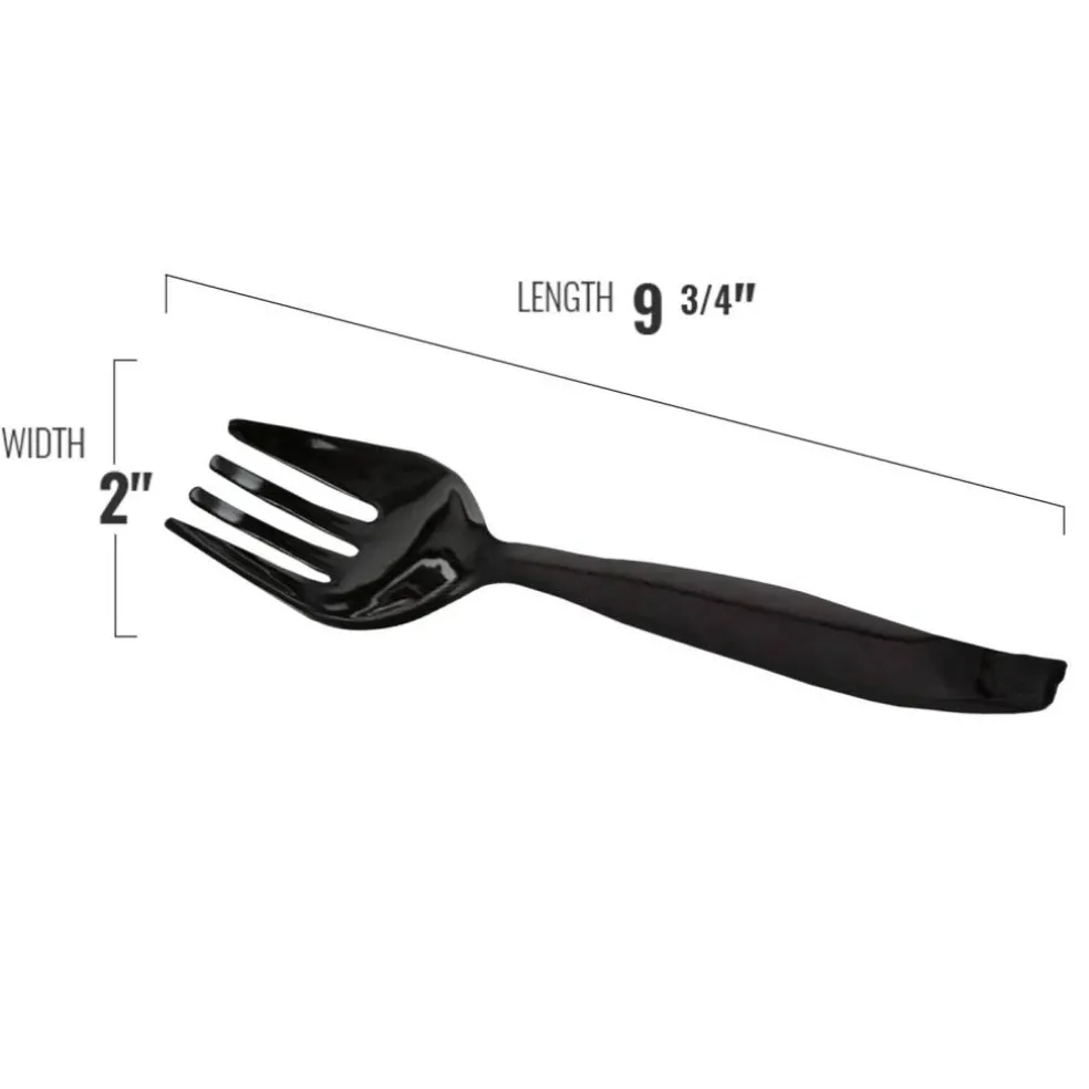 Black Disposable Plastic Serving Flatware Set (150 Pairs)