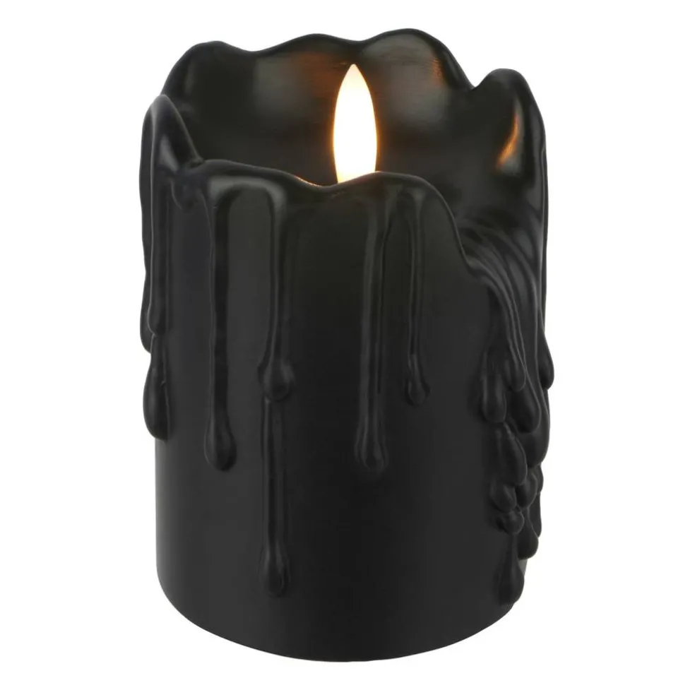 Black Dripping LED Pillar Candle by Ashland®