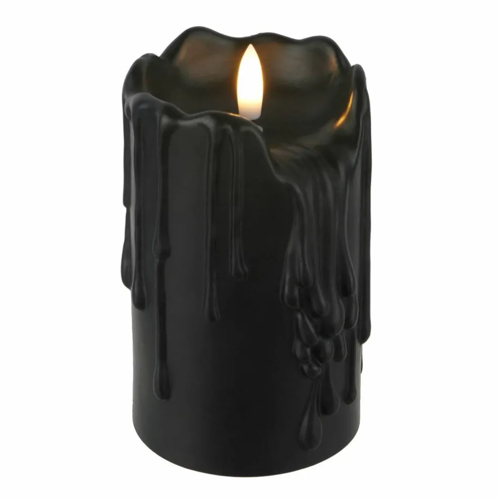 Black Dripping LED Pillar Candle by Ashland®