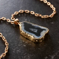 Black Druzy Agate Pendant by Bead Landing™