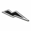Black Embroidered Lightning Bolt Iron-On & Adhesive Patch by Make Market®