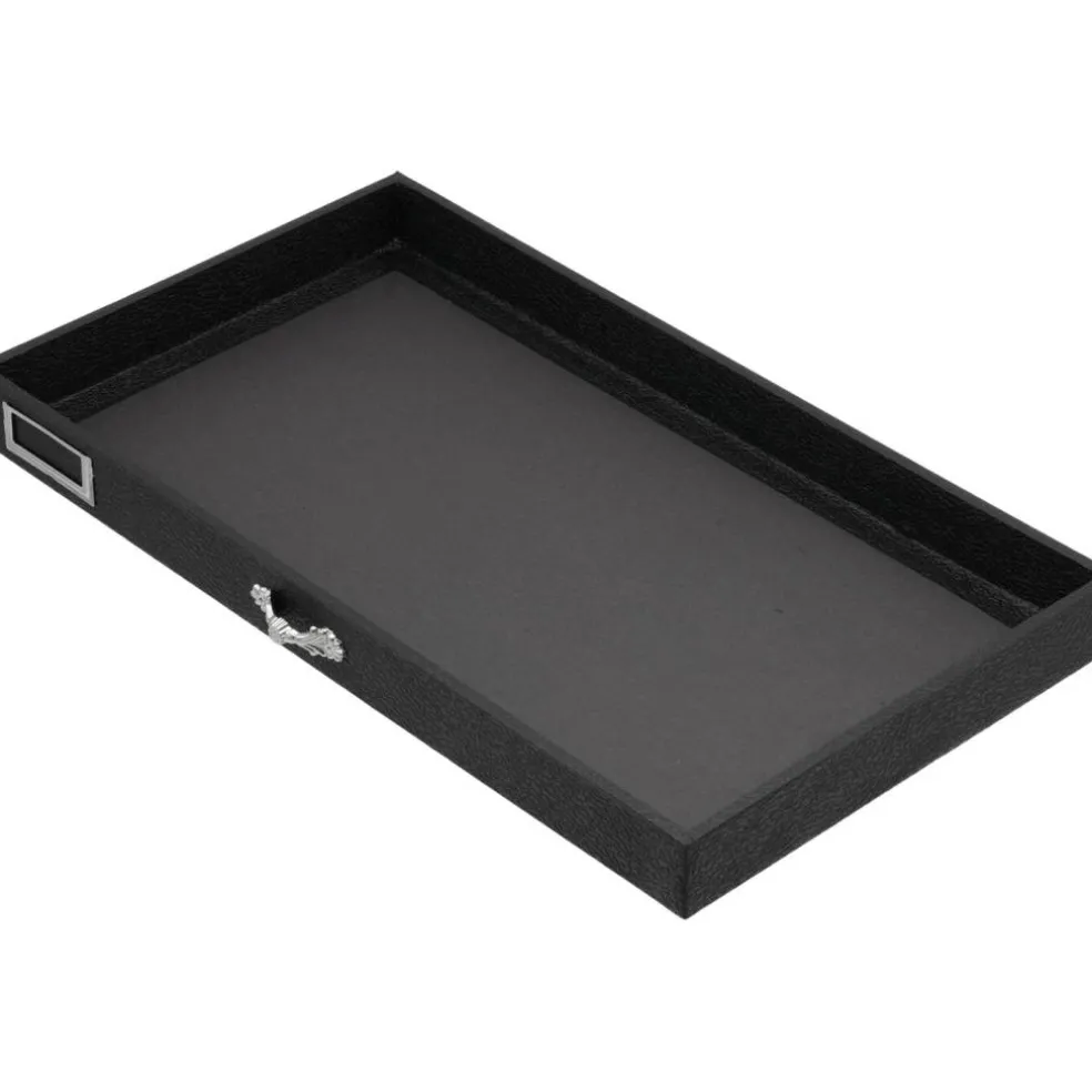 Black FindingKing 5-Drawer Jewelry Storage Case w/ 5 Gray Plastic Slotted Trays