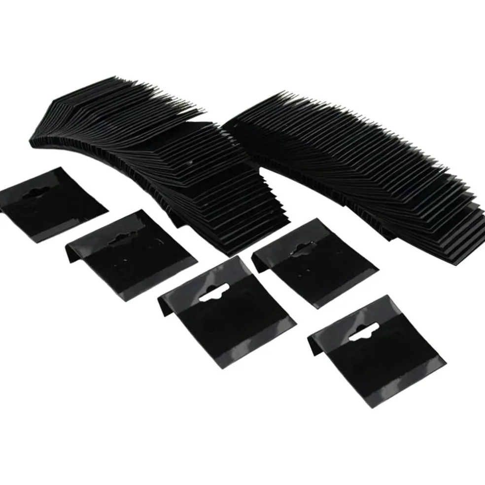 100 Black Flocked Earring Hanging Display Cards Jewelry 1 1/2"
