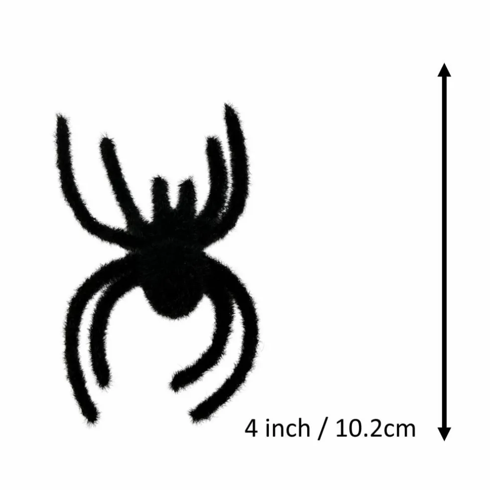 4" Black Flocked Spider Plastic Accents, 2ct. by Ashland®