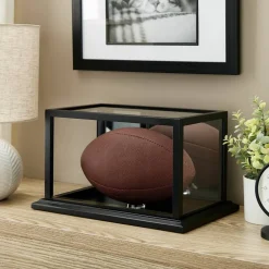 Black Football Display Case With Mirror Back by Studio Décor®
