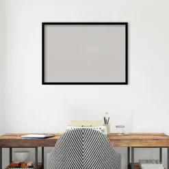 Black Gallery Deep Wood Framed Corkboard, Grey Cork