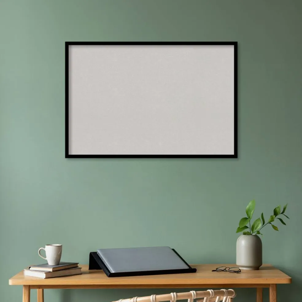 Black Gallery Deep Wood Framed Corkboard, Grey Cork