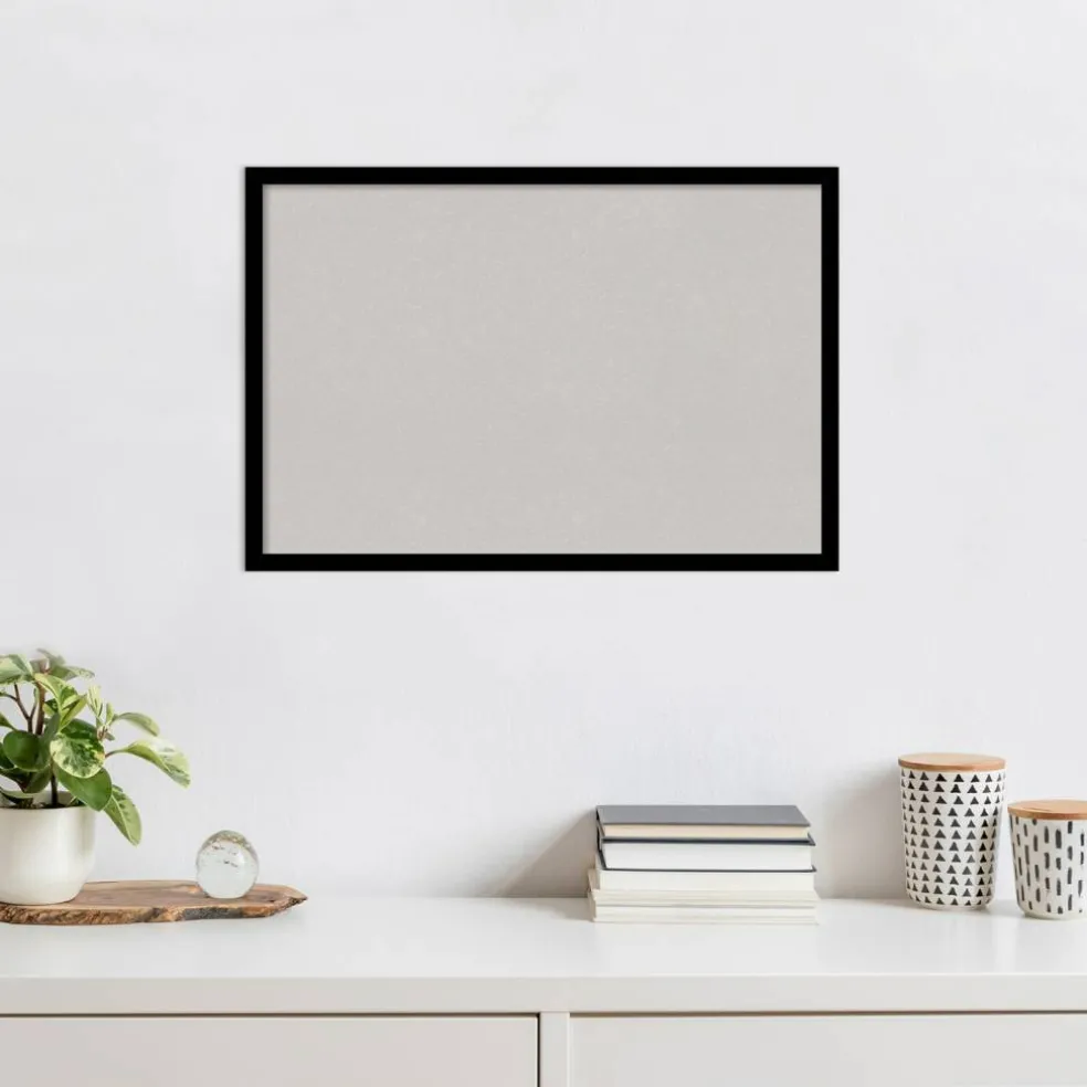 Black Gallery Deep Wood Framed Corkboard, Grey Cork