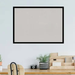 Black Gallery Deep Wood Framed Corkboard, Grey Cork