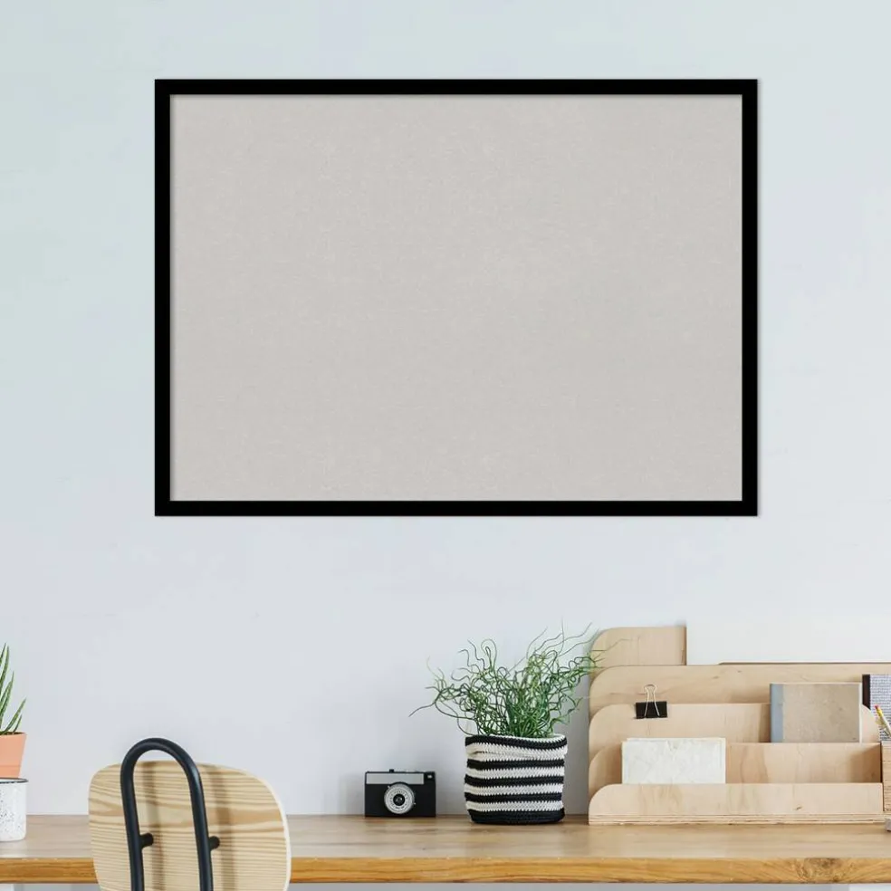 Black Gallery Deep Wood Framed Corkboard, Grey Cork
