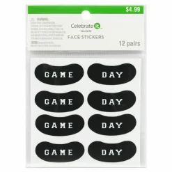 Black Game Day Face Stickers Pack  by Celebrate It™