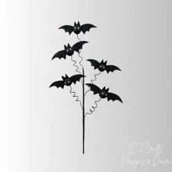 Black Glitter Bat Spray — 24 Inch Halloween Wreath Pick-57439BK