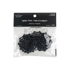 Black Glitter Spiderwebs, 6ct. by Ashland®
