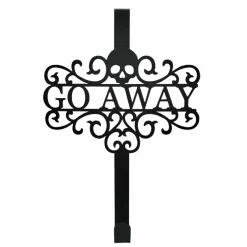 15" Black Go Away Skull Wreath Hanger by Ashland®