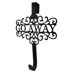 15" Black Go Away Skull Wreath Hanger by Ashland®