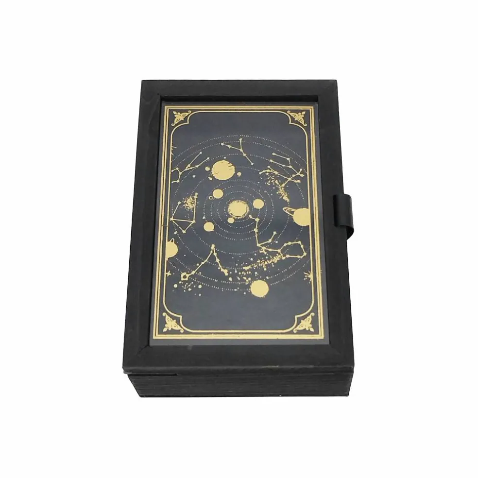 7" Black & Gold Celestial Decorative Box by Ashland®
