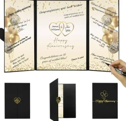 Black Gold Happy Anniversary Party Decorations