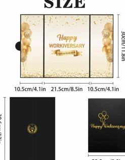 Black Gold Happy Workiversary Party Decorations, Happy Work Anniversary